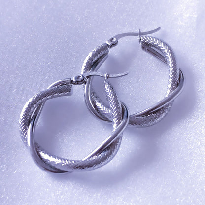 Elegant Large Hoop Earrings Titanium Steel New